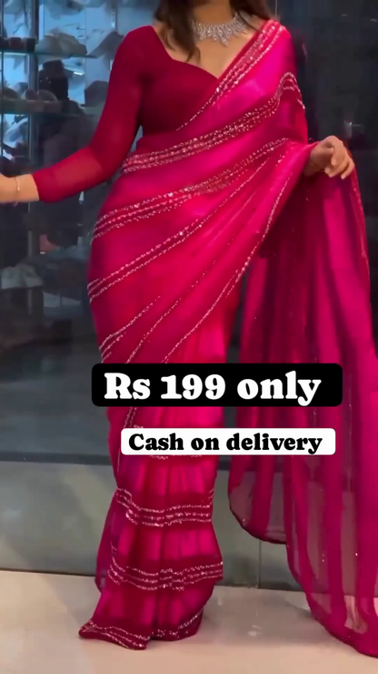 Designer Latest Pink Color Saree Collection