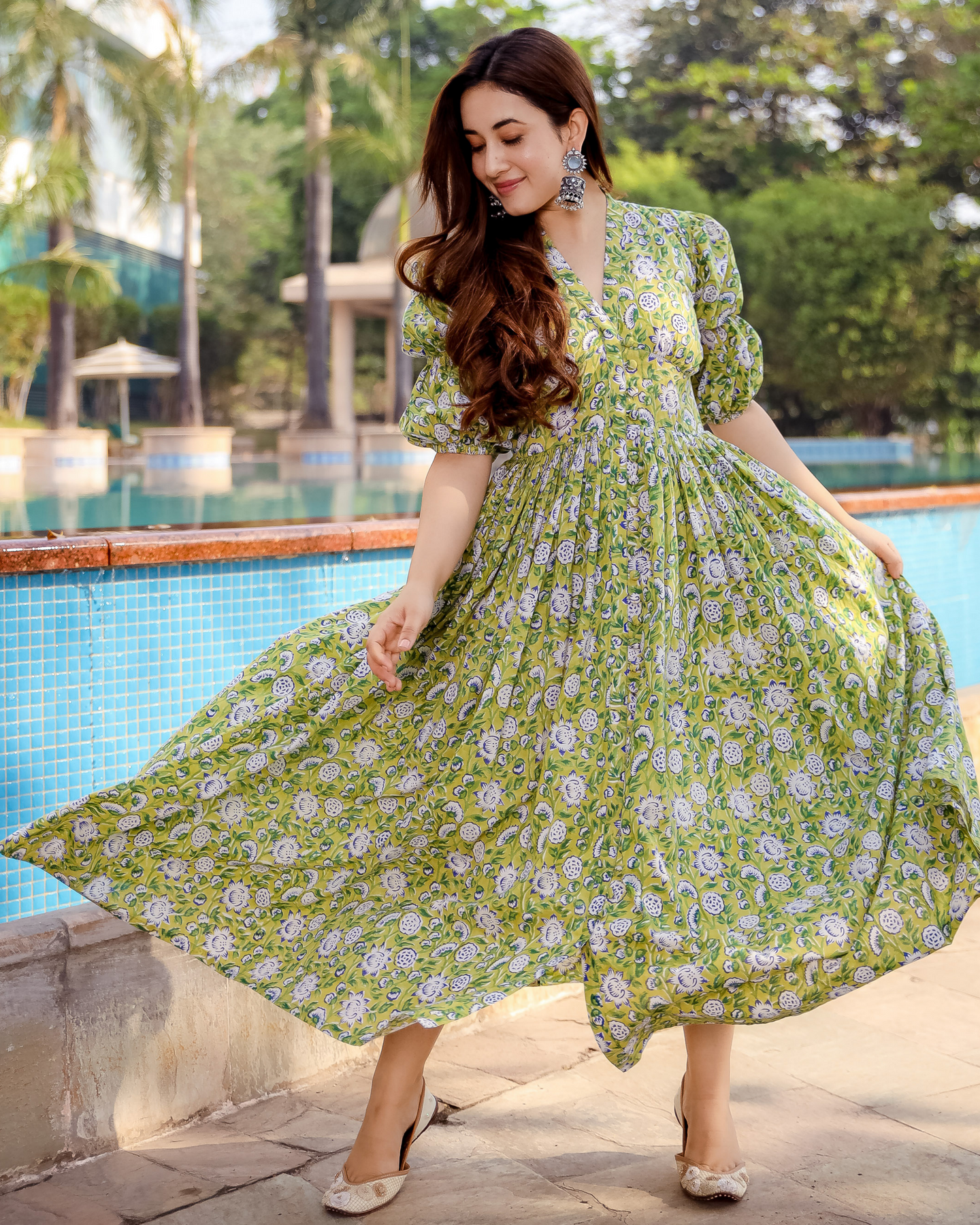 SPRING GREEN COTTON DRESS