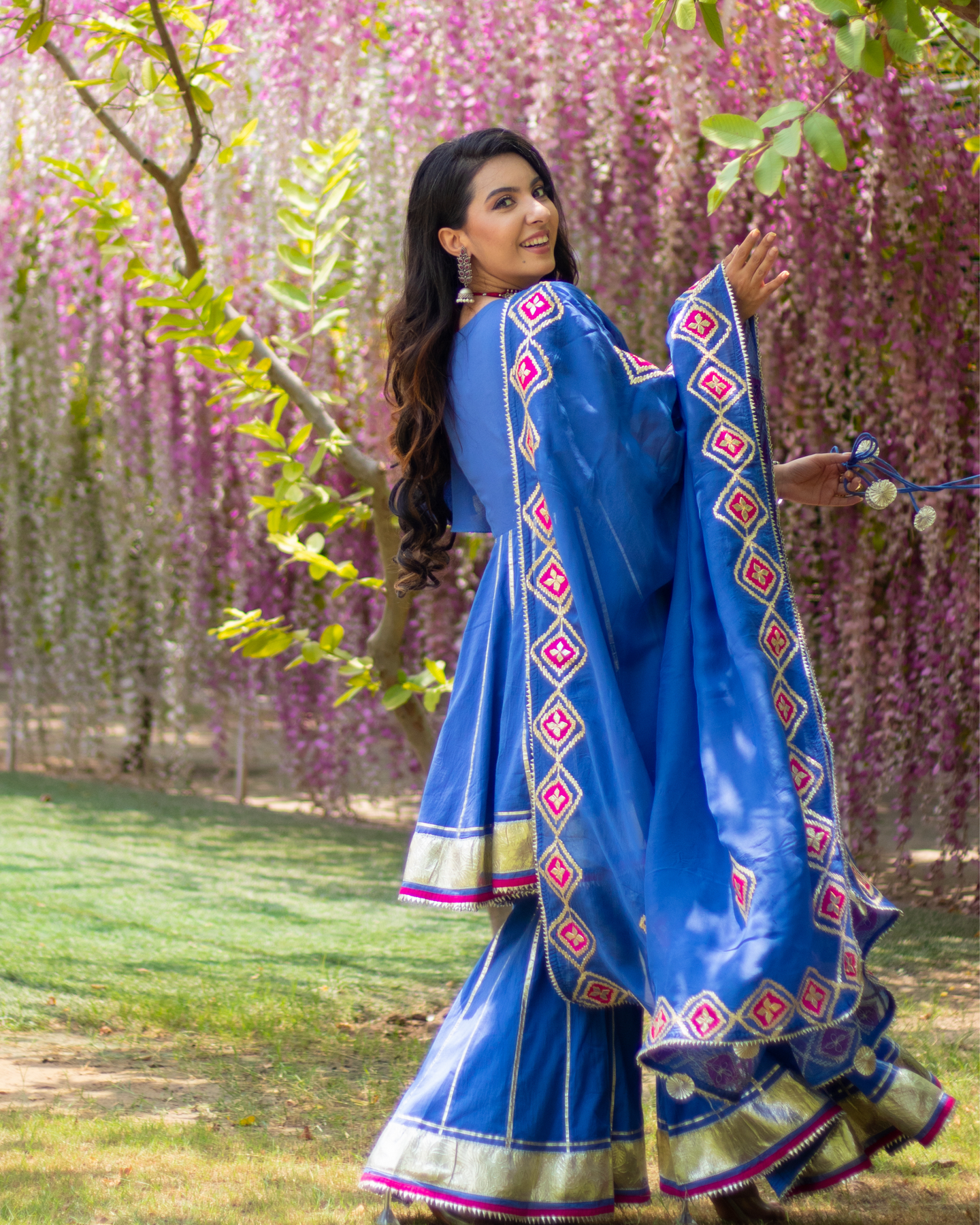 BLUE MELODY GOTA SHARARA SET WITH GOTA POTLI