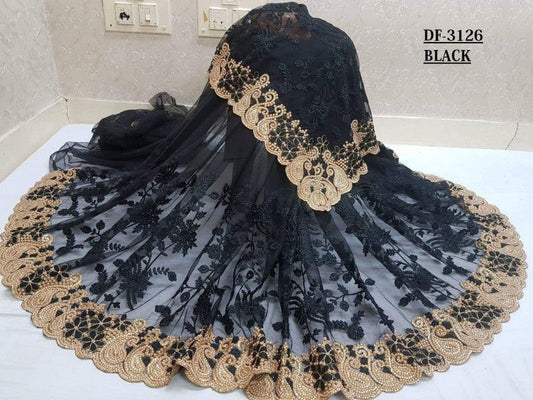 Presenting Black Color Heavy Embroidery Thread & Jari Work