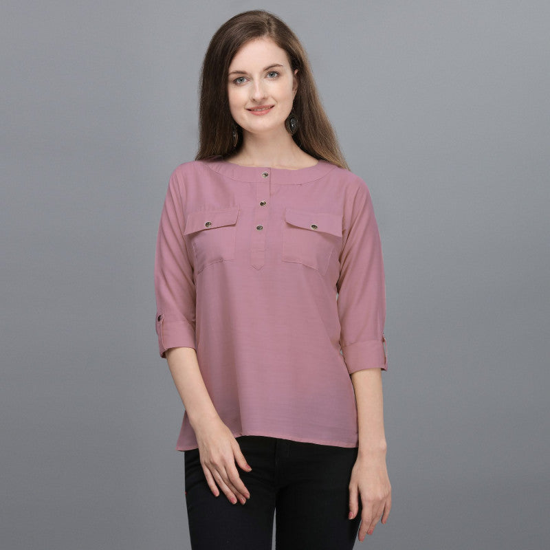 Beautiful Light Pink Color Tunic T-Shirt for Women