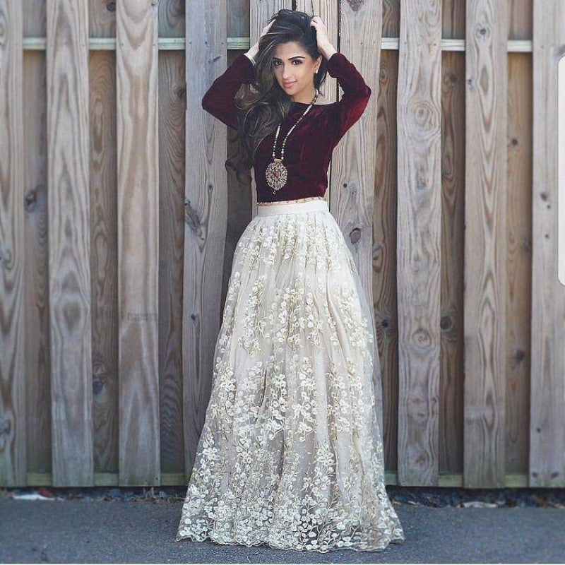 Precious Trending Luxuriant White And Maroon Net Lehenga Choli