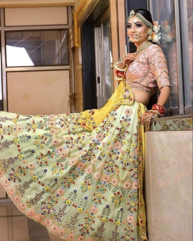 Extra Ordinary Organza Silk Heavy Embroidery Work Lehenga