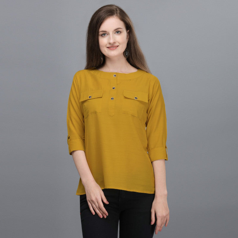 Beautiful Mustard Color Tunic T-Shirt for Women