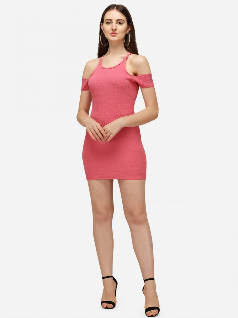 Light Pink Color Luxuriant Bodycon Mini Dress