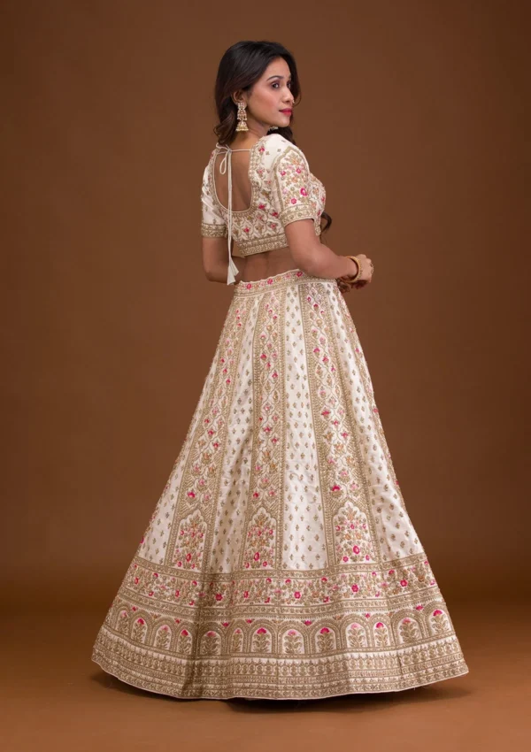 Zariwork Raw Silk Readymade Lehenga - Image 3