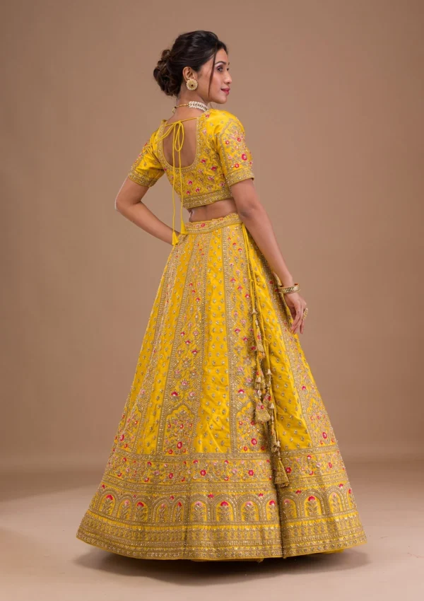 Zariwork Raw Silk Readymade Lehenga - Image 6