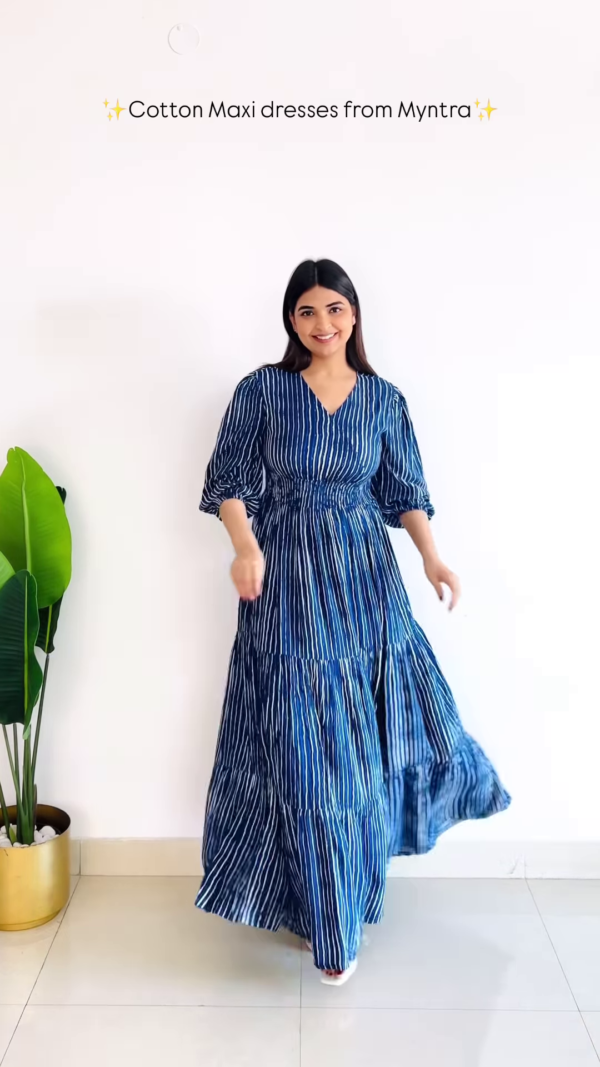 Floral Print Cotton Maxi Dress – Breezy & Elegant Ethnic Wear - Image 2