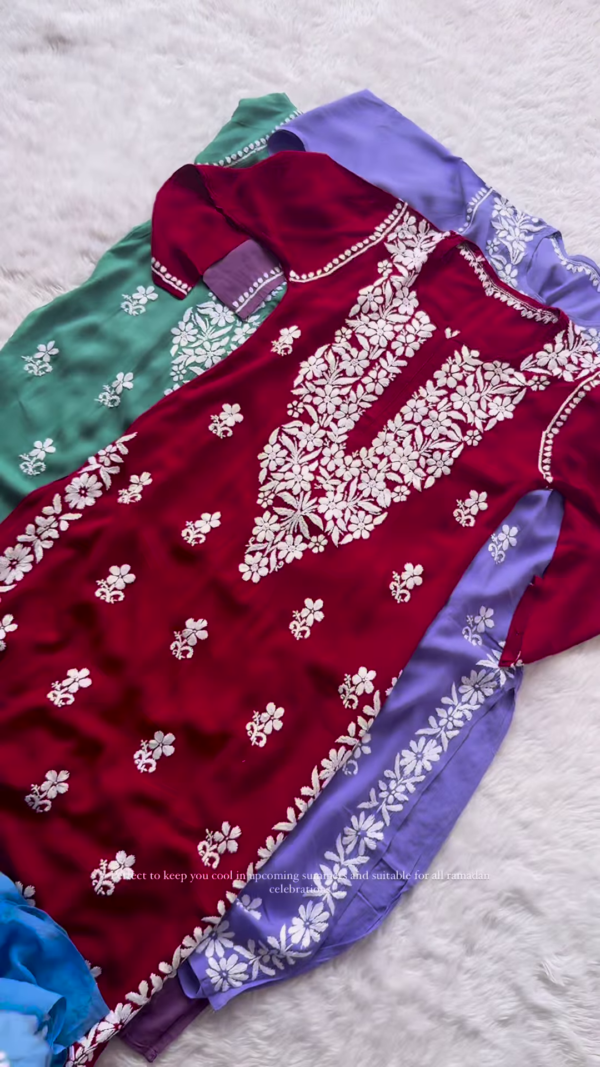 Modal Chikankari Straight-Fit Kurti - Image 5
