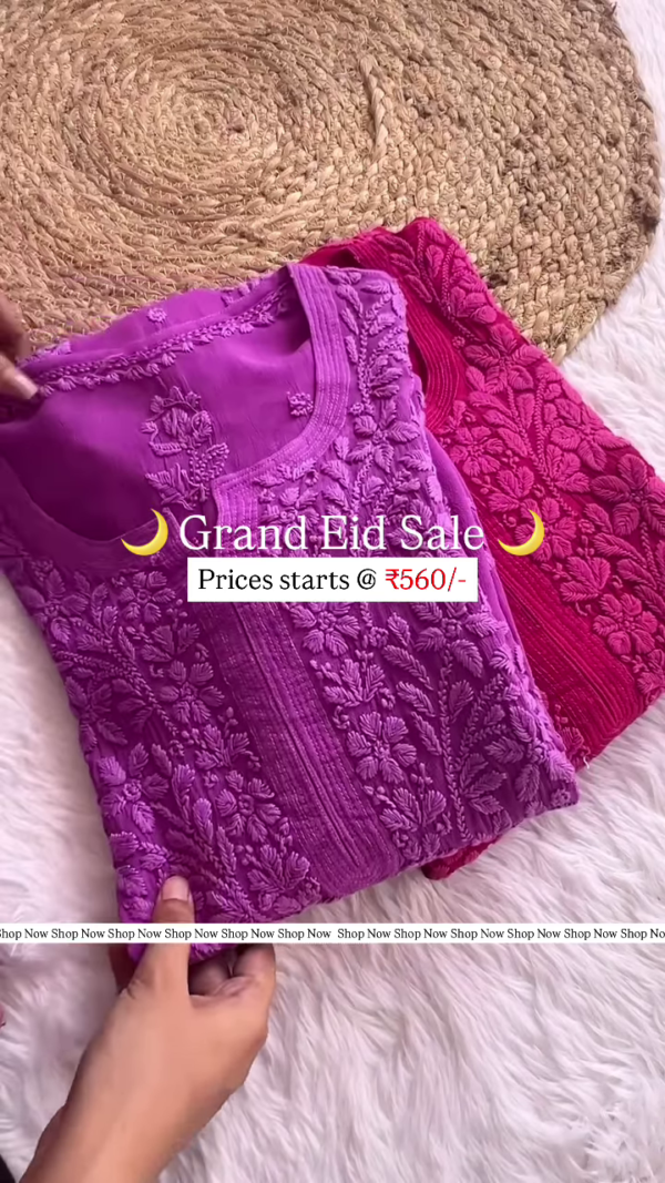 Elegant Chikankari Eid Special Kurti - Image 5