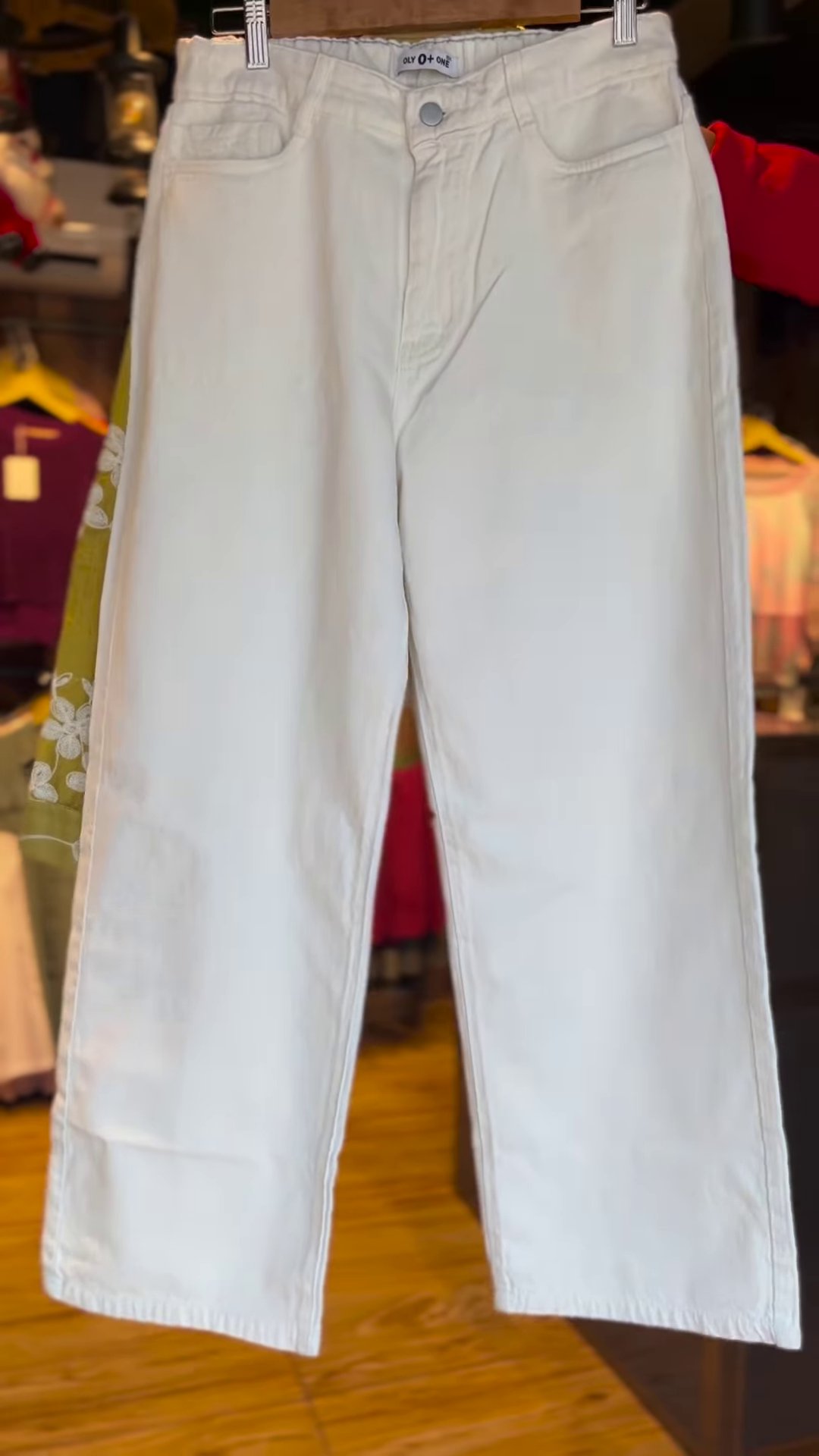 Elegant Olive Green Floral Embroidered Shirt & White Trousers Co-ord Set - Chic Women's Resort Wear - Image 2