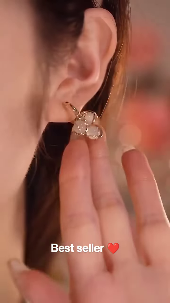 Delicate Petal Drop Earrings - Elegant Women's Floral-Inspired Jewelry - Image 2