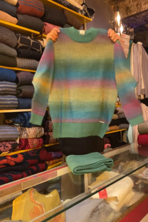 Ombre Rib-Knit Sweater – Vibrant Gradient, Cozy Feel, Everyday Pop ✨🌈