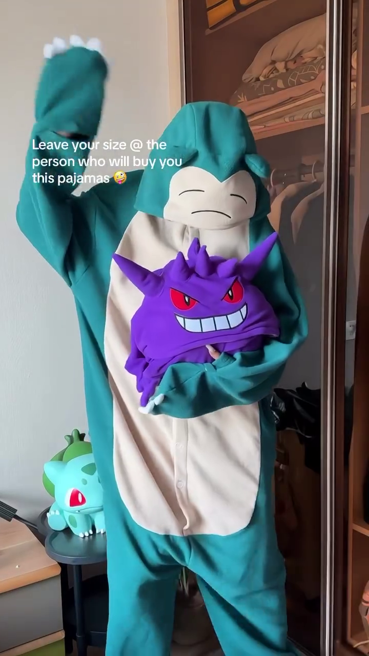 Character Onesie Pajamas 🐾 Cozy Hooded Styles – Eevee, Snorlax & Cartoon Purple - Image 3