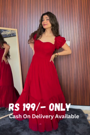 Scarlet Ruffle Maxi Dress – A Statement of Elegance