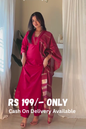 Elegant Magenta Kurta Salwar with Dupatta Set
